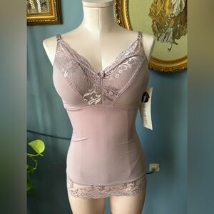 Rhonda Shear Lace Trim Chemise in Soft Mauve